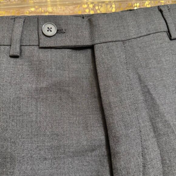 Calvin Klein Men's Jerome Charcoal Gray X Slim Fit Dress Suit Pants Flat Front 3 - Picture 7 of 9